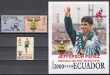 Ecuador 1996 - Jocurile Olimpice - Atlanta, Colita NDT, Serie + Cota 16 EURO (Yvert), RARE, MNH
