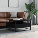 Cumpara ieftin Măsuță de cafea, negru, 80x80x45 cm, lemn prelucrat