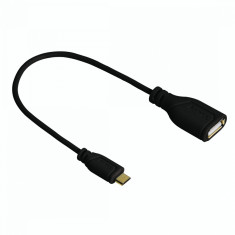 Adaptor Hama 135704 USB A - micro USB B 0.15m Negru foto