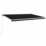 Cumpara ieftin Copertina manuala cu LED solar 5 x 3 m Antracit 100% Polyester