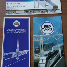 Set 3 brosuri promotionale Euro Tunnel & Shuttle, pentru colectionari