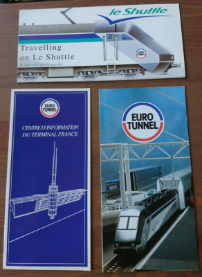 Set 3 brosuri promotionale Euro Tunnel &amp;amp; Shuttle, pentru colectionari foto