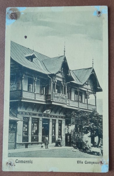 Carte postala, Comarnic vila Comsescu, 1929