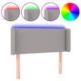 Cumpara ieftin Tablie de pat cu LED, gri deschis, 93x16x78/88 cm, textil