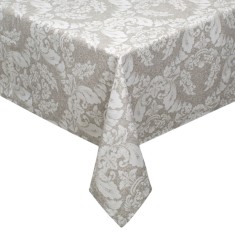 Față de masă, Baroc, Bej, Dimensiuni 180x140cm, Compoziție 60% Bumbac - 40% Poliester