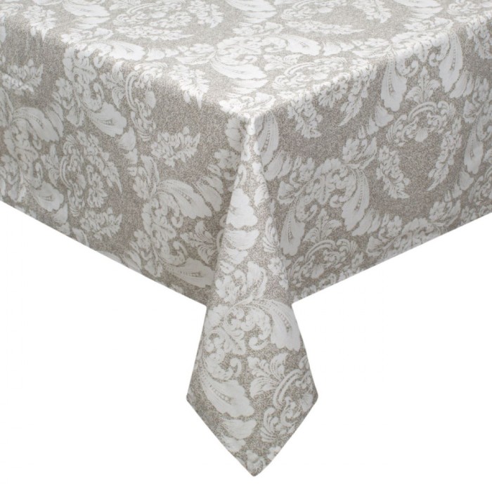 Față de masă, Baroc, Bej, Dimensiuni 180x140cm, Compoziție 60% Bumbac - 40% Poliester