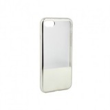 Husa Silicon Electroplate Silver Samsung Galaxy A3 2017 (A320), Protectie Camera