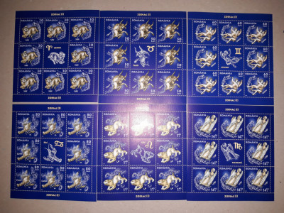 TIMBRE ROMANIA MNH-2011/LP1900e-ZODIAC (I)- MINICOLI DE 8 TIMBRE+1VINIETA foto