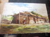 Ulei pe carton nesemnat dimensiune 20x14cm fara rama din jurul anilor 1970 a1, Natura, Realism