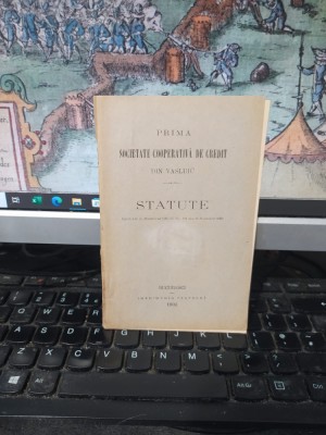 Prima Societate Cooperativă de credit din Vasluiu Vaslui, Statute publicate &amp;icirc;n Monitorul Oficial, București 1902, 054 foto
