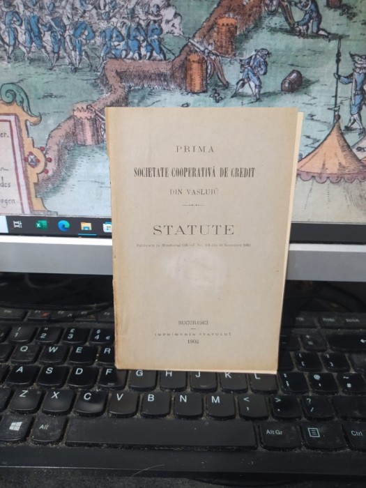 Prima Societate Cooperativă de credit din Vasluiu Vaslui, Statute publicate &icirc;n Monitorul Oficial, București 1902, 054