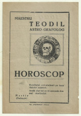 Reclama MAESTRUL TEODIL ASTRO-GRAFOLOG - anii 1930 foto