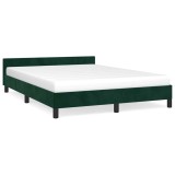Cumpara ieftin Cadru de pat fara saltea, verde inchis, 140x200 cm, catifea