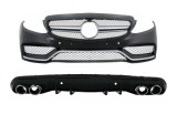 Bara Fata cu Difuzor si ornamente evacuare Mercedes C-Class W205 S205 (2014-2020) C63 Design Performance AutoTuning