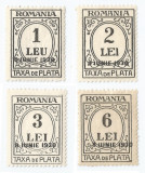 Romania, LP IV.15/1930, Taxa de plata, t. negru, h. alba, supr. 8 IUNIE, MNH, Nestampilat
