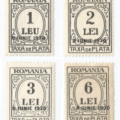 Romania, LP IV.15/1930, Taxa de plata, t. negru, h. alba, supr. 8 IUNIE, MNH