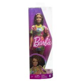 PAPUSA BARBIE FASHIONISTA SATENA CU ROCHIE CU IMPRIMEU GOOD VIBES SuperHeroes ToysZone, Mattel