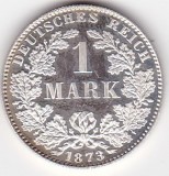 Monedă 1 Mark 1873 cu vultur bicefal, rebatere modernă din 2001
