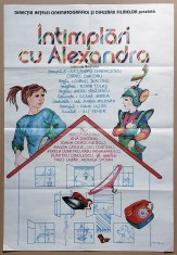 Intamplari cu Alexandra - Afis XL film romanesc, cinema Romaniafilm 1989-1991