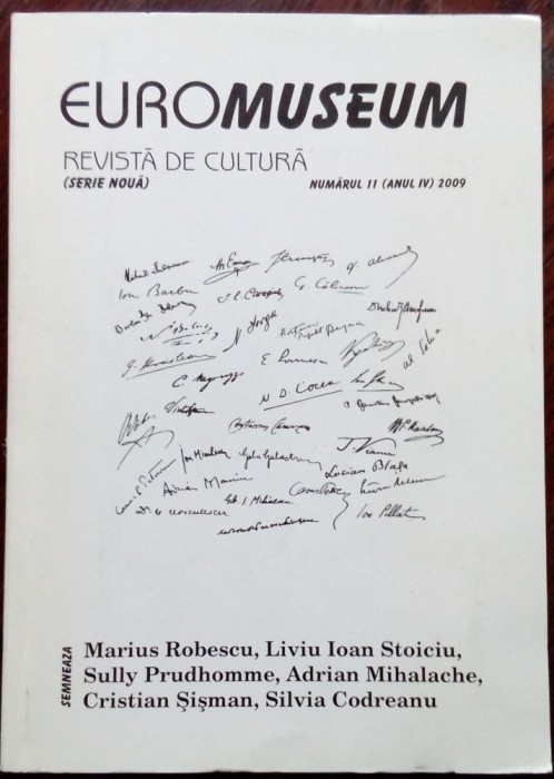 EUROMUSEUM, REVISTA DE CULTURA (NR. 11/2009) [Marius Robescu/Adrian Paunescu+]