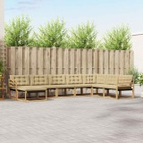vidaXL Set de canapele de exterior cu pernă 8 pcs Alb și Bej 3388963