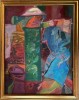 Tablou / lucrare Ion ACHITENIE, ulei pe panza, 80x63, semnat pe rama, arta romaneasca contemporana, artist roman, profesor la Univ de ARTE Bucuresti, Abstract