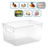 Organizator Frigider Transparent, 28.5x20.5x15.5 cm, Plastic, Cos/Cutie Depozitare, Universal
