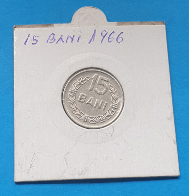 Moneda veche Republica Socialista Romania Ceausescu 15 Bani 1966 in stare FBuna foto