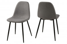 Set 4 scaune metalice tapitate Wilma Light Grey/Black foto
