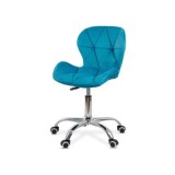 Scaun birou copii OFF 334, ergonomic, rotativ, catifea, cadru cromat, inaltime ajustabila, 100 kg