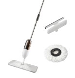 Set Mop 3 in 1 cu Pulverizator, mop Rotund si Plat din microfibră, Racleta pentru Geam - Dreamramp