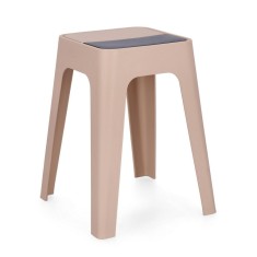 Taburet polipropilena gri roz Hobbit 36.5x36.5x46.5 cm
