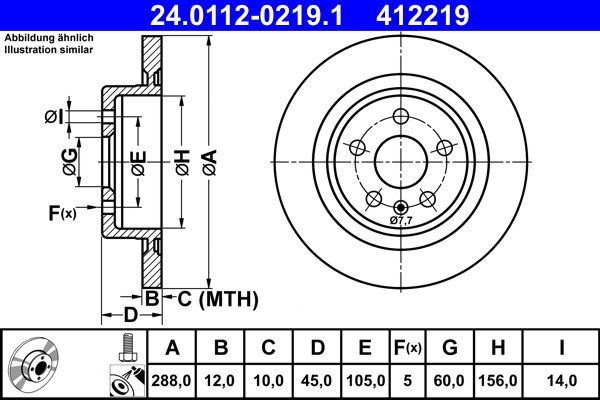 ATE 24.0112-0219.1 Disc frana