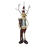 Cumpara ieftin Figurina Ren Craciun metal multicolor 48x28x126 cm