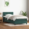 VidaXL Pat box spring cu saltea, verde &icirc;nchis, 80x220 cm, catifea 3316620