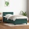 vidaXL Pat box spring cu saltea, verde &icirc;nchis, 80x220 cm, catifea 3316620