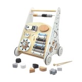 Premergator din lemn xilofon sortator forme labirint spatiu depozitare 4 roti 38x32x45.5 cm