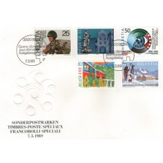 Elvetia 1989 - aniversari 2, serie pe FDC