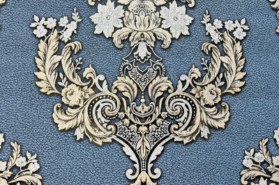 Tapet de vinil model Sardone decor argintiu-albastru-auriu Art.4-1183 foto