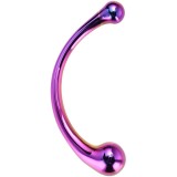 Dream Toys Glamour Glass Curved Wand dildo dublu rainbow 16,5 cm