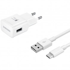 Incarcator Retea Original Samsung, Cablu USB Type-C, Adaptive Fast Charging, 5-9 V, 1.67-2 Ah, S8/S9 Note 9 Original Alb,Bulk foto