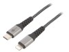 Cablu USB 2.0 Lightning la USB-C 1m Negru 87W, Goobay