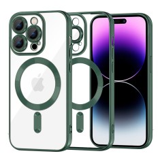 Husa premium iPhone 14 Pro Max Techsuit Luxury Crystal MagSafe, verde inchis foto