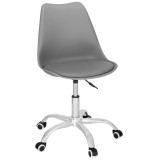 Scaun de birou ergonomic, piele ecologica, 150kg, baza otel, gri Household NewTrend