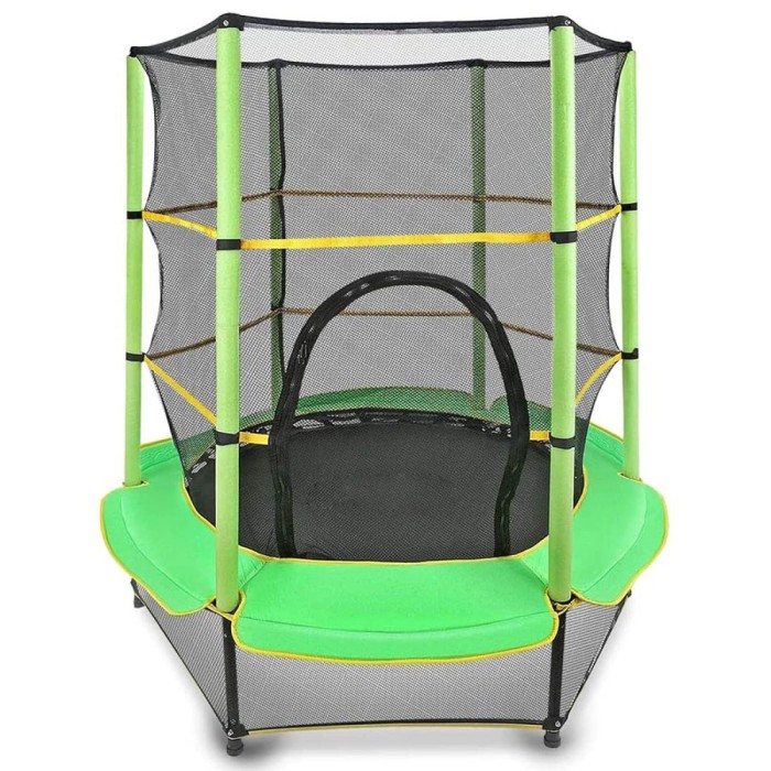 Trambulina copii, diametru 140 cm, maxim 35 kg, cu plasa de protectie, scara acces, verde MultiMark GlobalProd