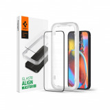 Folie Compatibila cu iPhone 13 / 13 Pro / iPhone 14 - Spigen Glass.TR Align Master Negru