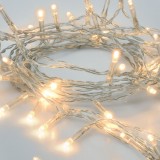Instalație Lumini de Crăciun, LED, 20 Becuri, Alb Cald, 2.2m, Baterii, 8 Programe, Oem