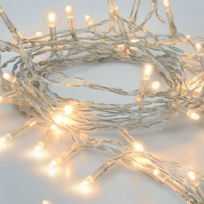 Instalație Lumini de Crăciun, LED, 20 Becuri, Alb Cald, 2.2m, Baterii, 8 Programe foto