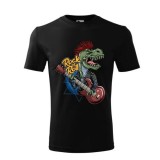 Tricou Personalizat Rock n Roll cu Dinozaur si Chitara - Design Cool si Modern