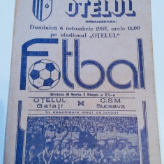 Program meci fotbal OTELUL GALATI - CSM SUCEAVA (06.10.1985)